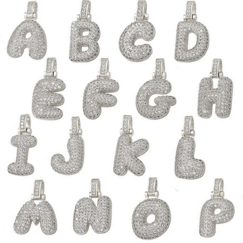 Bubble Letter Necklace - Silver